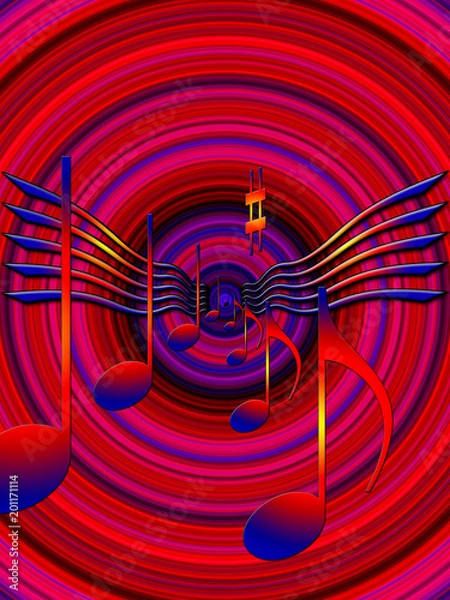 Fototapeta Noten, rote Kreise