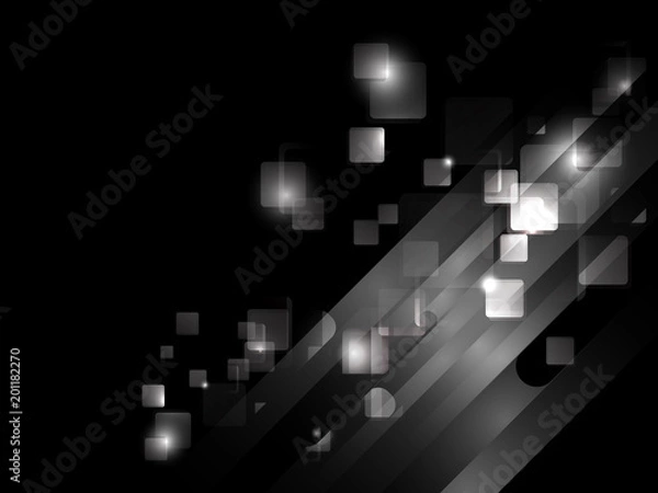 Fototapeta Abstract rounded rectangle overlapping vector on black background