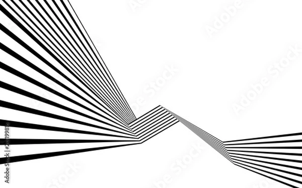 Obraz black and white stripe line abstract graphic optical art