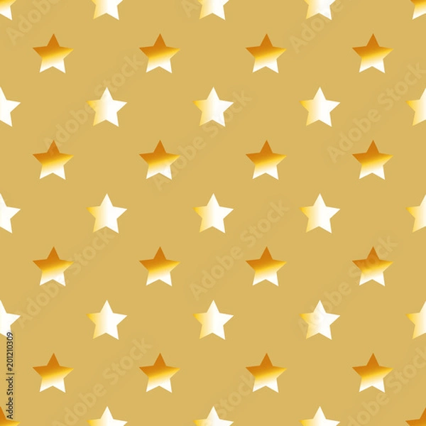 Fototapeta vector seamless pattern golden stars