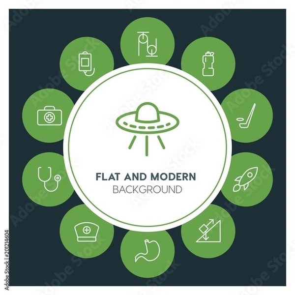 Fototapeta health, science, sports Infographic Circle outline Icons Set. Contains such Icons as  business,  website,  elements,  background,  pattern,  illustration, ice and more. ..Fully Editable. Pixel Perfect