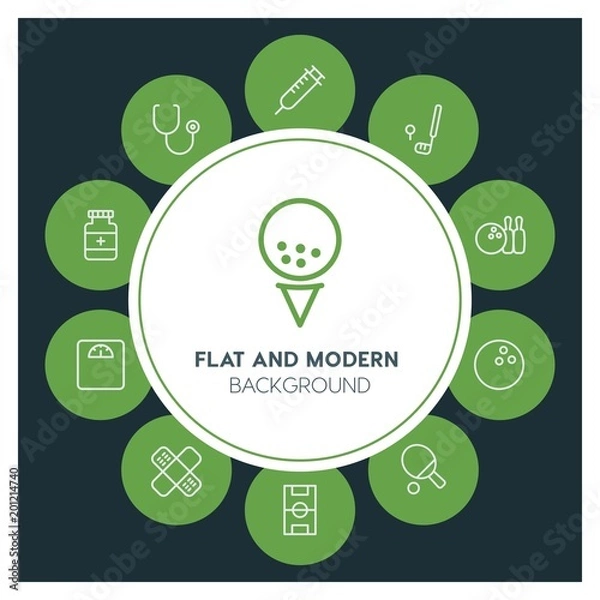 Fototapeta health, science, sports Infographic Circle outline Icons Set. Contains such Icons as  business,  website,  elements,  background,  pattern,  illustration and more. ..Fully Editable. Pixel Perfect