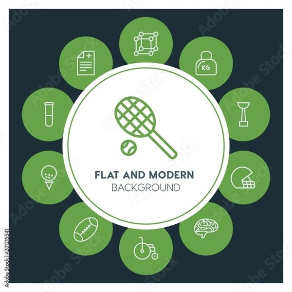 Fototapeta health, science, sports Infographic Circle outline Icons Set. Contains such Icons as  business,  website,  elements,  background,  pattern,  illustration and more. ..Fully Editable. Pixel Perfect