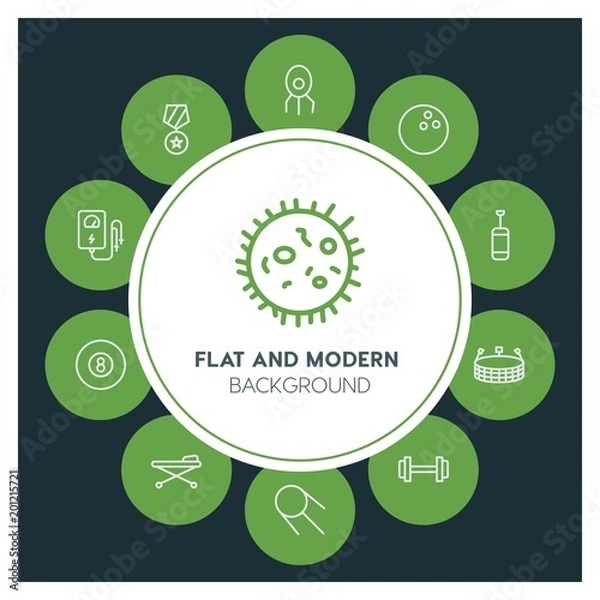 Fototapeta health, science, sports Infographic Circle outline Icons Set. Contains such Icons as  business,  website,  elements,  background,  pattern,  illustration and more. ..Fully Editable. Pixel Perfect