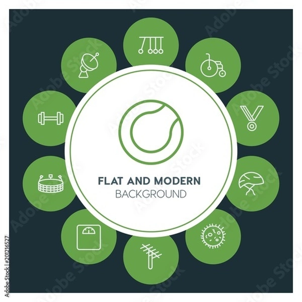 Fototapeta health, science, sports Infographic Circle outline Icons Set. Contains such Icons as  business,  website,  elements,  background,  pattern,  illustration and more. ..Fully Editable. Pixel Perfect
