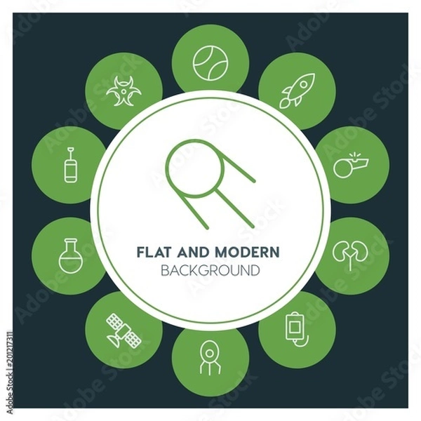 Fototapeta health, science, sports Infographic Circle outline Icons Set. Contains such Icons as  business,  website,  elements,  background,  pattern,  illustration and more. ..Fully Editable. Pixel Perfect