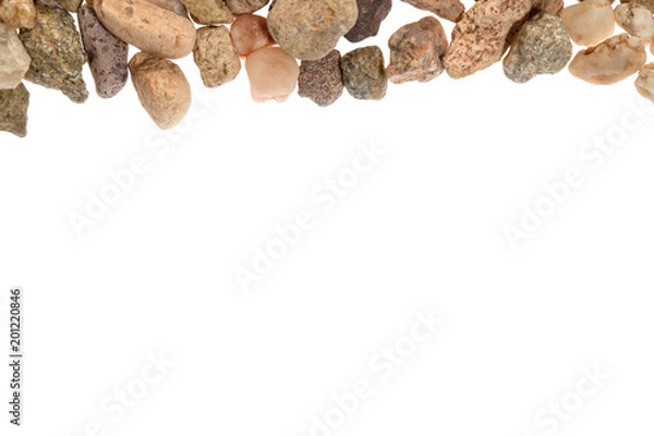 Obraz Small stones on white background