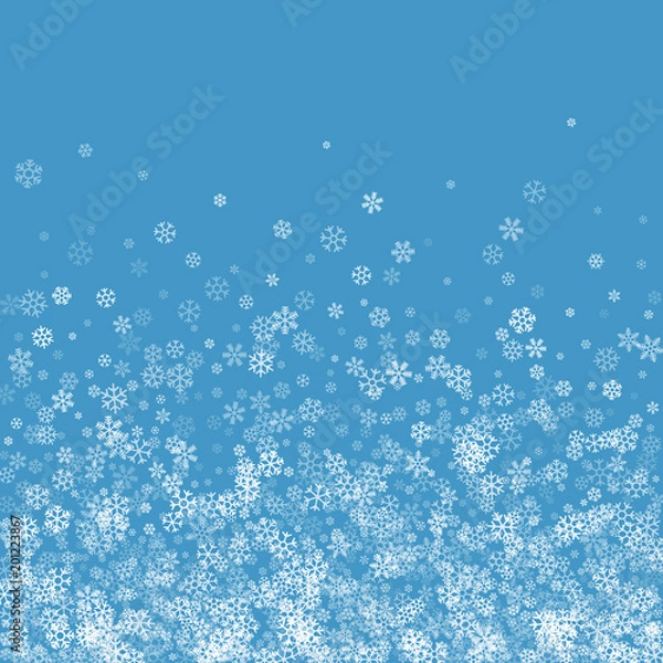 Fototapeta Abstract pattern of falling snowflakes
