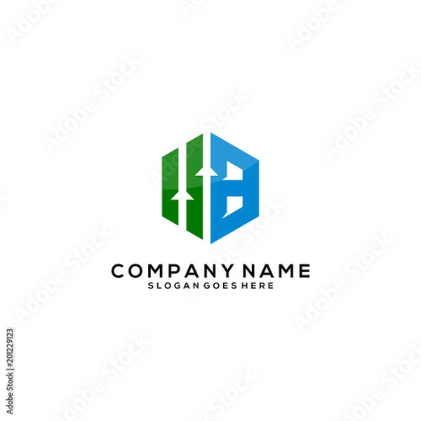 Obraz Finance logo with Initial letter B