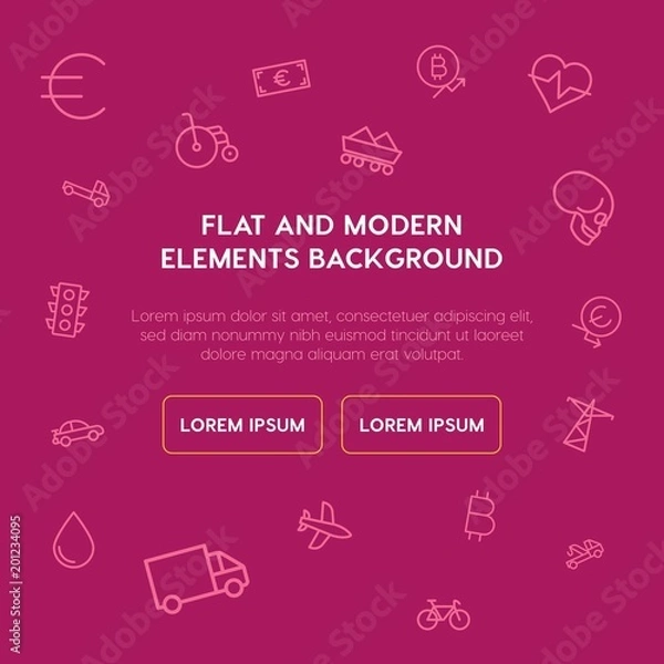 Fototapeta transports, industry, health, money outline vector icons and elements background concept on violet background...Multipurpose use on websites, presentations, brochures and more