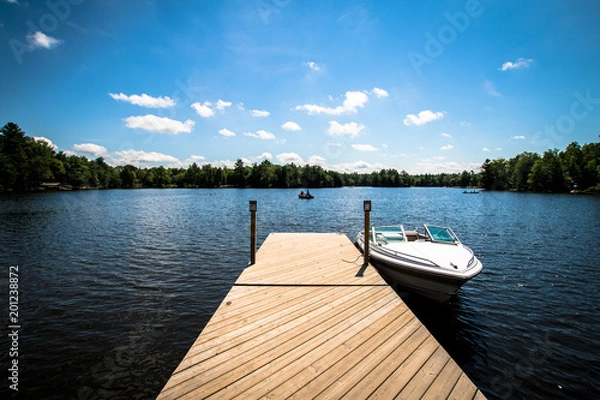 Obraz Lake Dock with Boat
