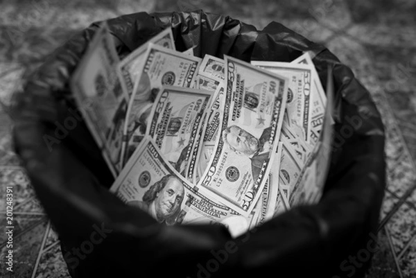 Fototapeta money as garbage