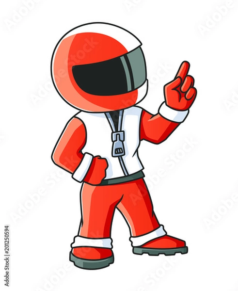 Fototapeta Max the Racer Thinking and Counting