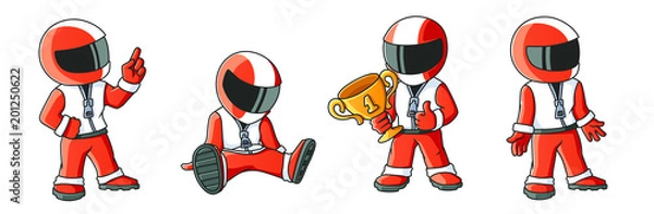 Fototapeta Max the Racer Winner 4 Illustrations Set