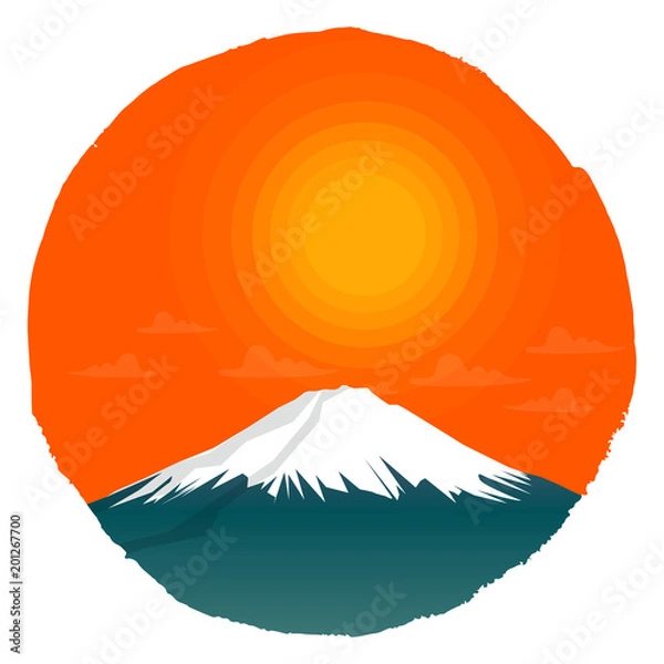 Obraz Mount Fuji Japanese landscape Vector