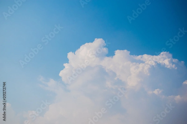 Obraz Beautiful blue sky and white cloud background
