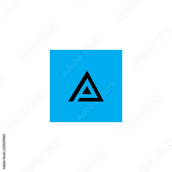 Obraz letter p in a triangle logo vector