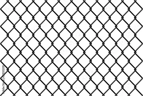 Obraz Chainlink fence Vector with reflection