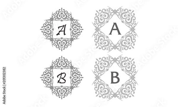 Fototapeta Ornament Initial Template Set