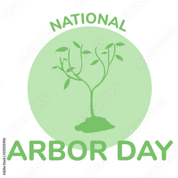 Fototapeta Arbor day icon flat vector illustration