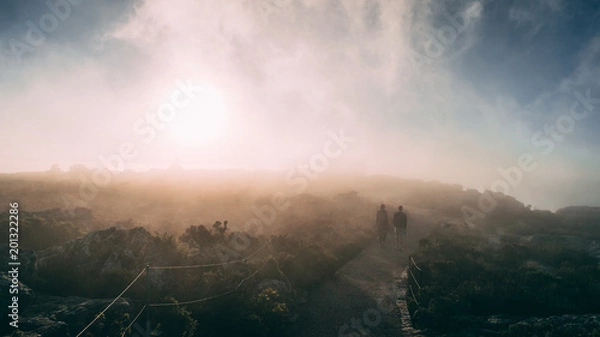 Obraz Cloudy View on top of Table Mountain, Capetown, South Africa
