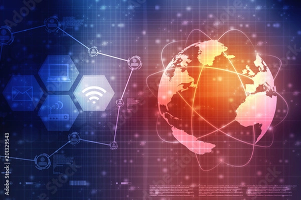 Fototapeta 2d illustration technology background
