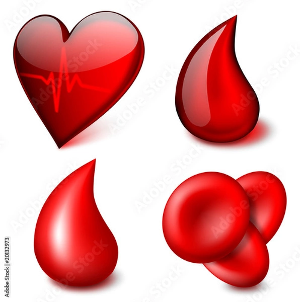 Obraz Medical vector icons, blood theme - EPS 10