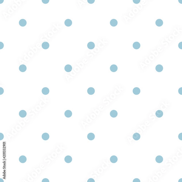 Fototapeta Vector seamless pattern with blue polka dots