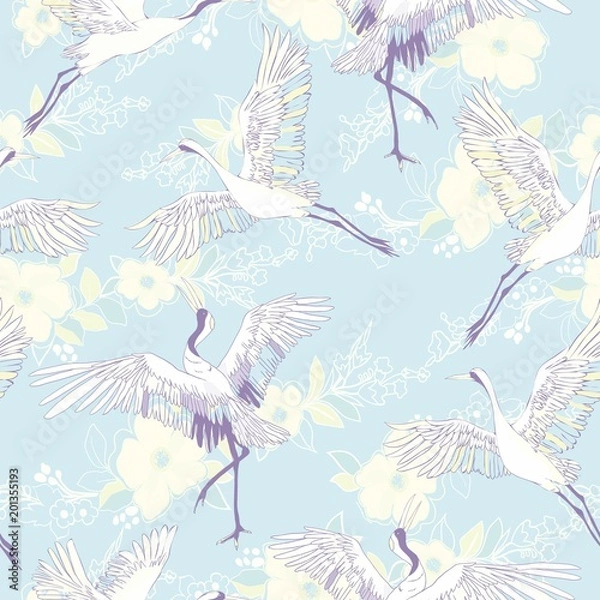 Fototapeta crane, pattern, vector, illustration
