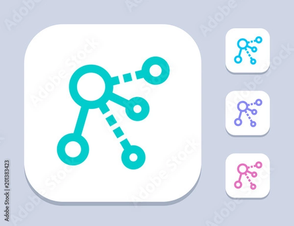 Fototapeta Circle Network - Neon Icons. A professional, pixel-perfect icon.