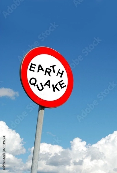 Obraz Earthquake traffic sign