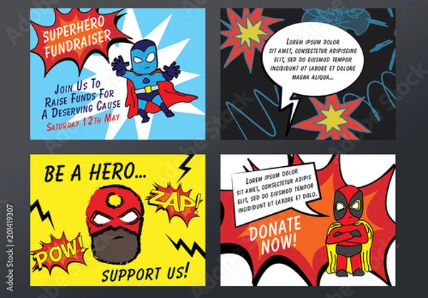 Fototapeta 4 Superhero-Themed Event Posters