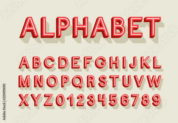 Fototapeta Retro alphabet.