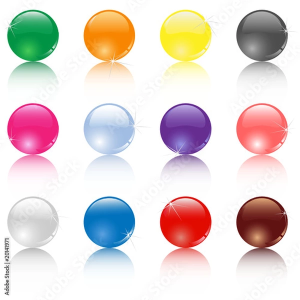 Fototapeta Set of different colored balls