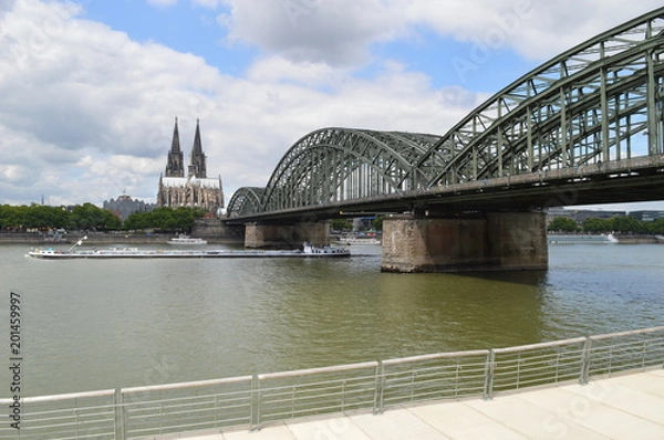 Obraz Cologne panorama with bridge and Rhine 
