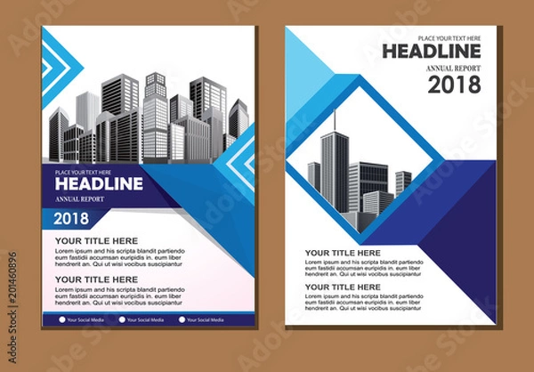 Fototapeta Business abstract vector template. Brochure design, cover modern layout, annual report, poster, flyer in A4 with colorful triangles, geometric shapes for tech, science, market with light background