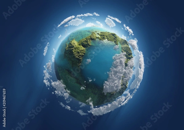 Fototapeta niebieska planeta w kosmosie