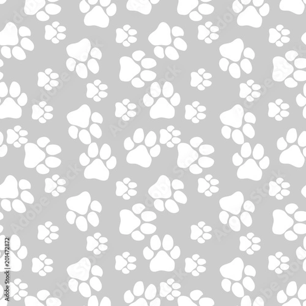 Fototapeta Vector seamless pattern with cat or dog,kitten or puppy footprints. Can be used for wallpaper,fabric, web page background, surface textures.