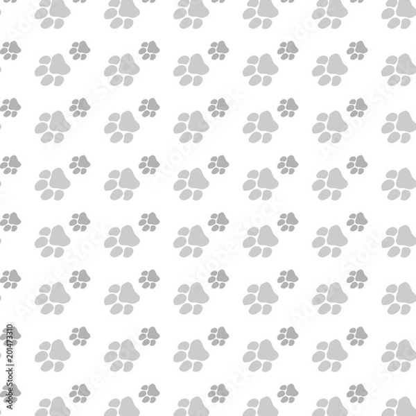 Fototapeta Vector seamless pattern with cat or dog,kitten or puppy footprints. Can be used for wallpaper,fabric, web page background, surface textures.