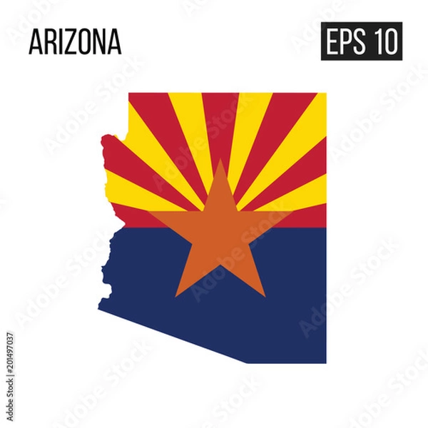 Obraz Arizona map border with flag vector EPS10