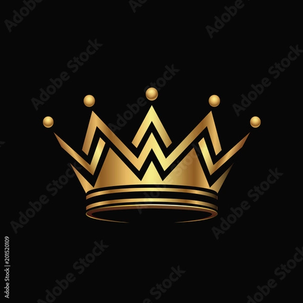 Fototapeta Złota korona Logo streszczenie wektor wzór.