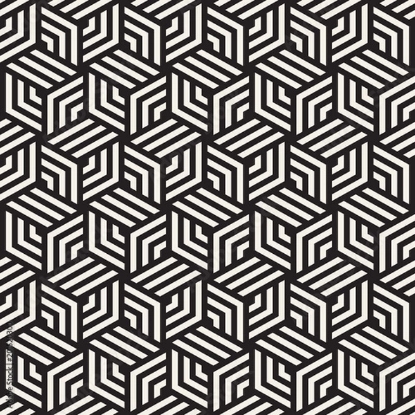Fototapeta Vector seamless geometric pattern. Simple abstract lines lattice. Repeating elements stylish background