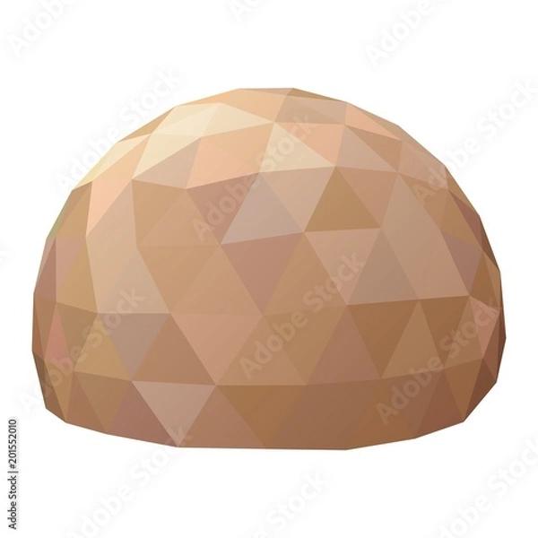 Fototapeta Geodesic dome painted in the colors of the Martian desert. Vector illustration.