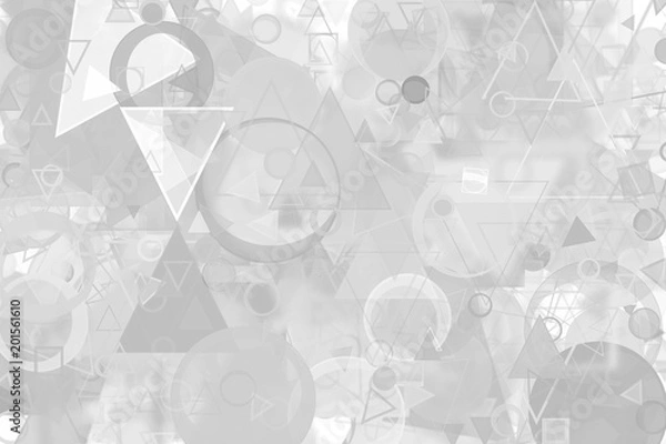 Fototapeta Black & white backgroud with gray random shapes, for graphic design. Modern, backdrop, paper & web.