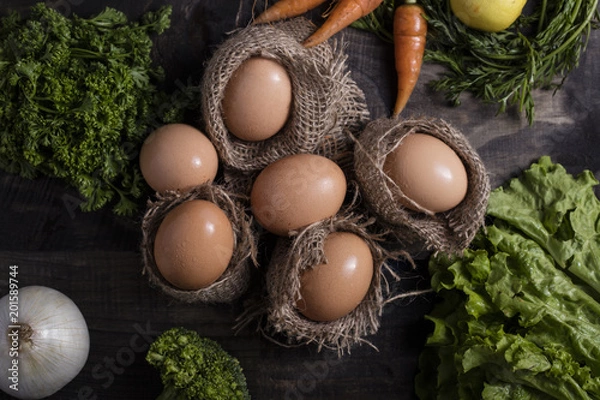 Obraz Raw brown eggs