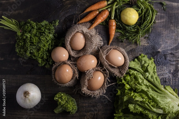 Obraz Raw brown eggs