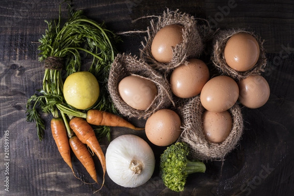 Obraz Raw brown eggs