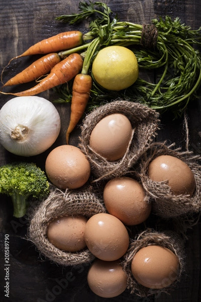 Obraz Raw brown eggs