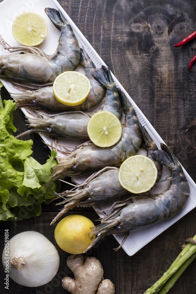 Obraz Raw Tiger Prawns