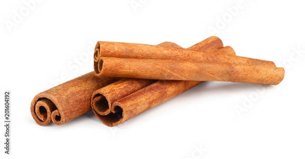Obraz Cinnamon sticks isolated on white background